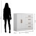 Cômoda Sapateira para Quarto 2 Portas 4 Gavetas Lisa Branco