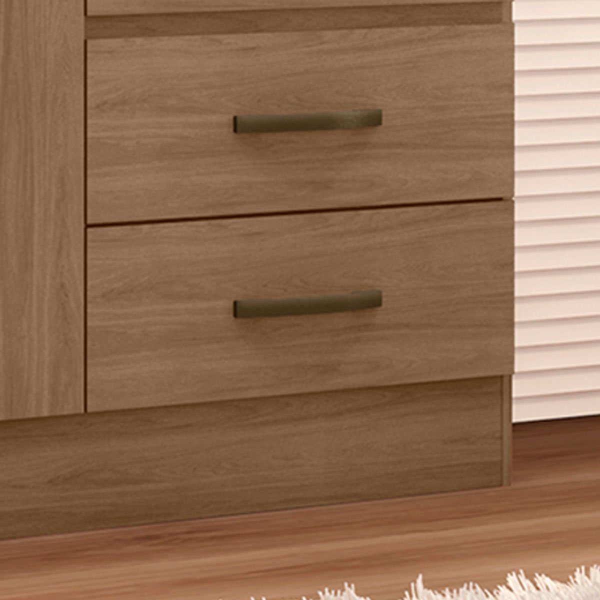 Cômoda Sapateira para Quarto 2 Portas 4 Gavetas Lisa Carvalho Oak