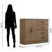 Cômoda Sapateira para Quarto 2 Portas 4 Gavetas Lisa Carvalho Oak