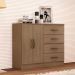 Cômoda Sapateira para Quarto 2 Portas 4 Gavetas Lisa Carvalho Oak