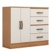 Cômoda Sapateira para Quarto 2 Portas 4 Gavetas Lisa Nature/Off White
