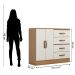 Cômoda Sapateira para Quarto 2 Portas 4 Gavetas Lisa Nature/Off White
