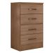 Cômoda para Quarto 4 Gavetas Lisa MDP Carvalho Oak