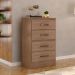 Cômoda para Quarto 4 Gavetas Lisa MDP Carvalho Oak