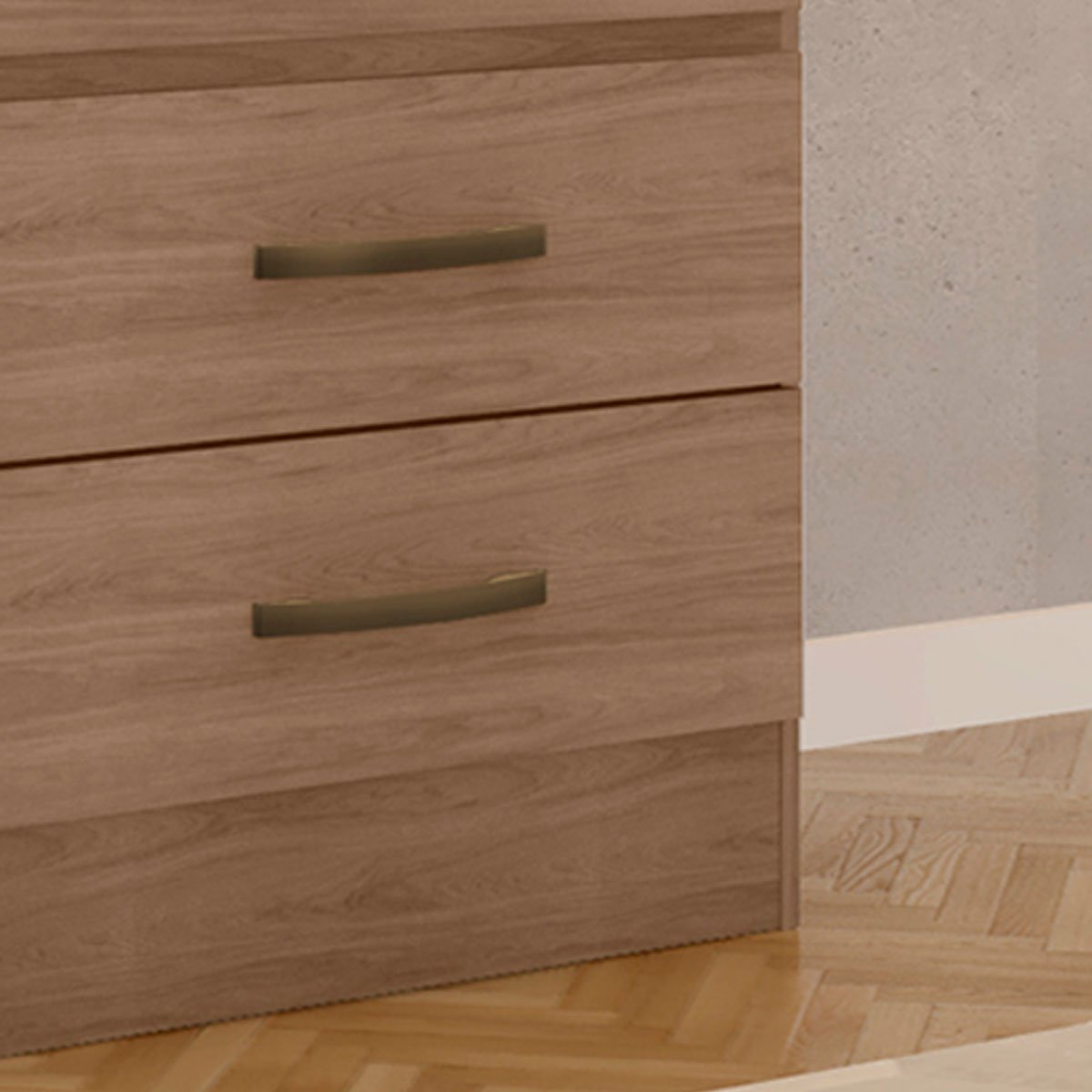 Cômoda para Quarto 4 Gavetas Lisa MDP Carvalho Oak