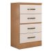 Cômoda para Quarto 4 Gavetas Lisa MDP Nature/Off White