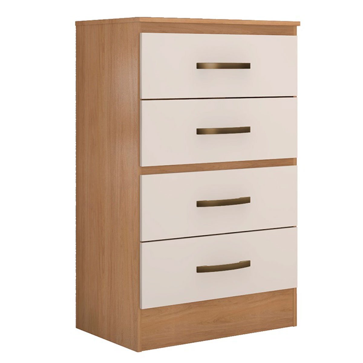 Cômoda para Quarto 4 Gavetas Lisa MDP Nature/Off White