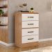 Cômoda para Quarto 4 Gavetas Lisa MDP Nature/Off White