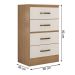 Cômoda para Quarto 4 Gavetas Lisa MDP Nature/Off White