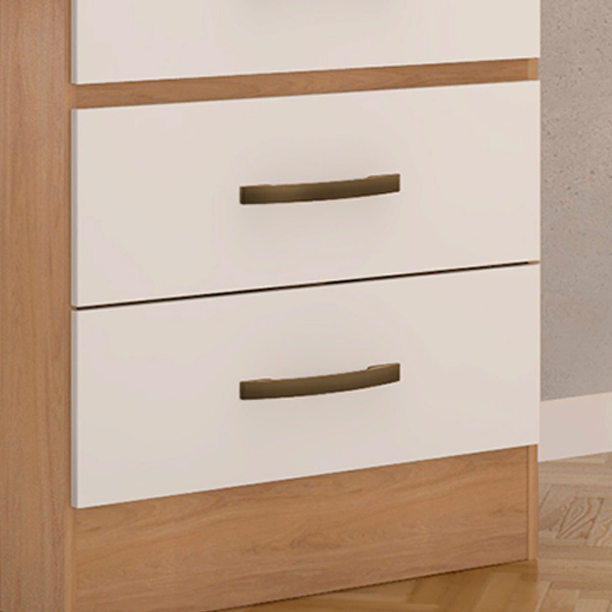 Cômoda para Quarto 4 Gavetas Lisa MDP Nature/Off White