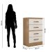 Cômoda para Quarto 4 Gavetas Lisa MDP Nature/Off White