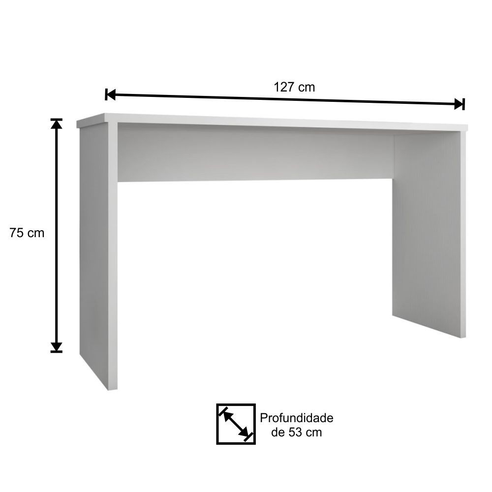 Conjunto Escritório 2 Peças Mesa Gávea e Estante Office Branco - Móveis Leão