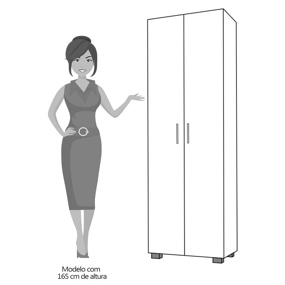 Estante Livreiro Multiuso 2 Portas Office Branco - Móveis Leão