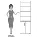 Estante Livreiro Multiuso Portas Pequenas 6 Prateleiras Office Branco White - Móveis Leão