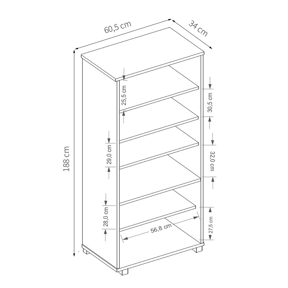 Estante Livreiro Office Avelã