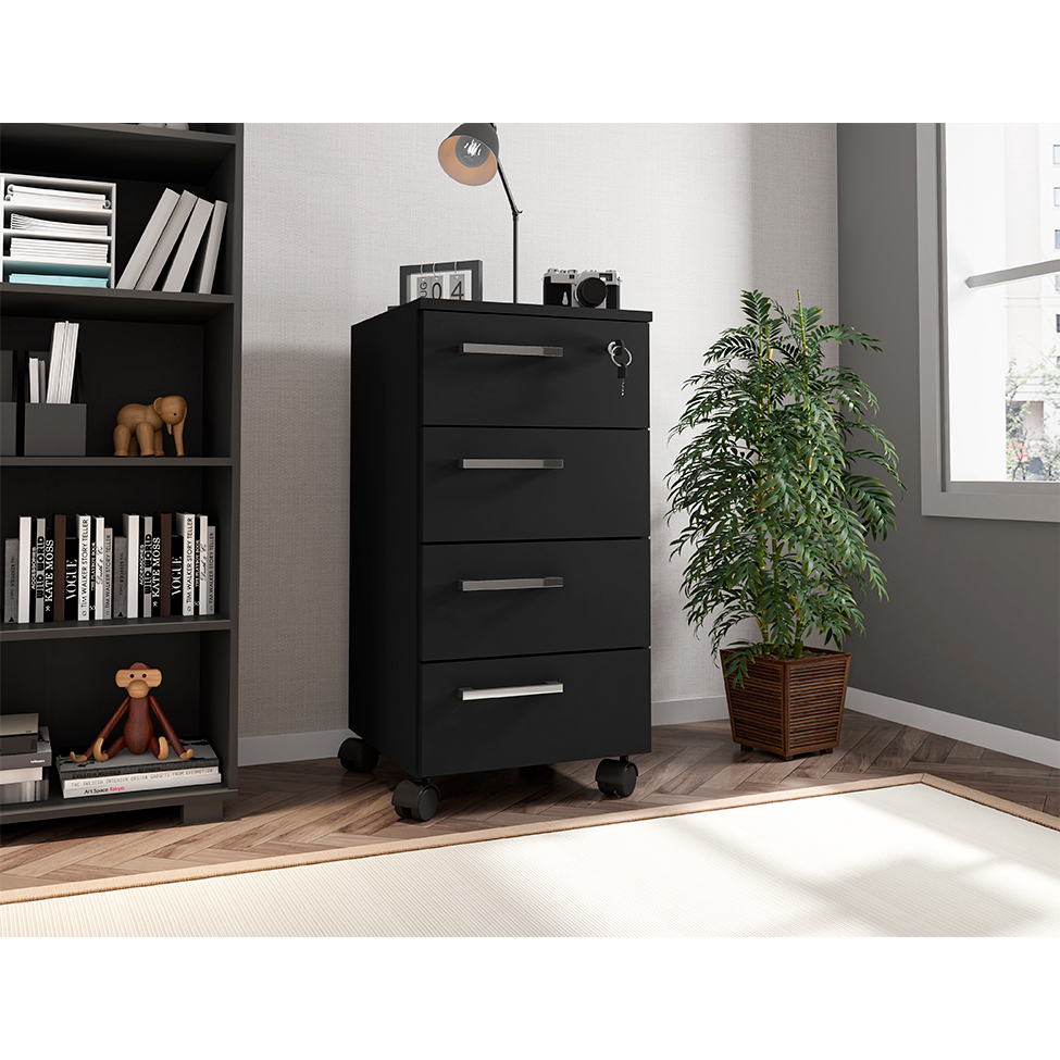 Gaveteiro 4 GV Paris Preto