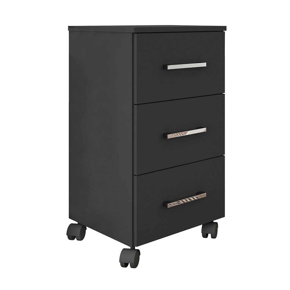 Gaveteiro Pietra Flex Color 3 GV Preto com Amarelo