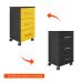 Gaveteiro Pietra Flex Color 3 GV Preto com Amarelo