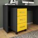 Gaveteiro Pietra Flex Color 3 GV Preto com Amarelo
