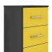 Gaveteiro Pietra Flex Color 3 GV Preto com Amarelo