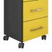 Gaveteiro Pietra Flex Color 3 GV Preto com Amarelo