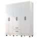 Guarda-Roupa Casal 6 Portas 2 Gavetas e 5 Prateleira Lisa MDP Branco