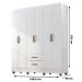 Guarda-Roupa Casal 6 Portas 2 Gavetas e 5 Prateleira Lisa MDP Branco