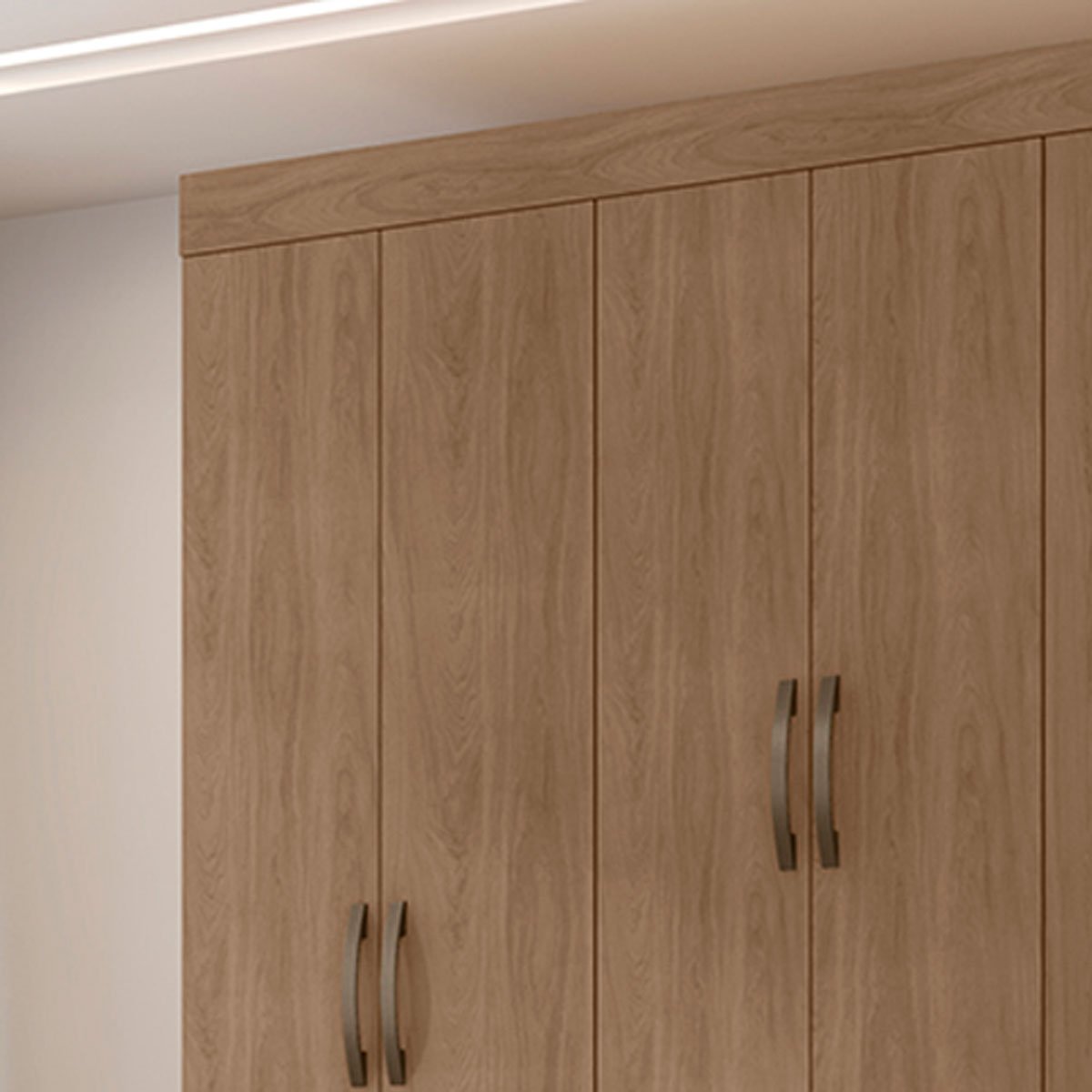 Guarda-Roupa Casal 6 Portas 2 Gavetas e 5 Prateleira Lisa MDP Carvalho Oak