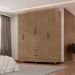 Guarda-Roupa Casal 6 Portas 2 Gavetas e 5 Prateleira Lisa MDP Carvalho Oak