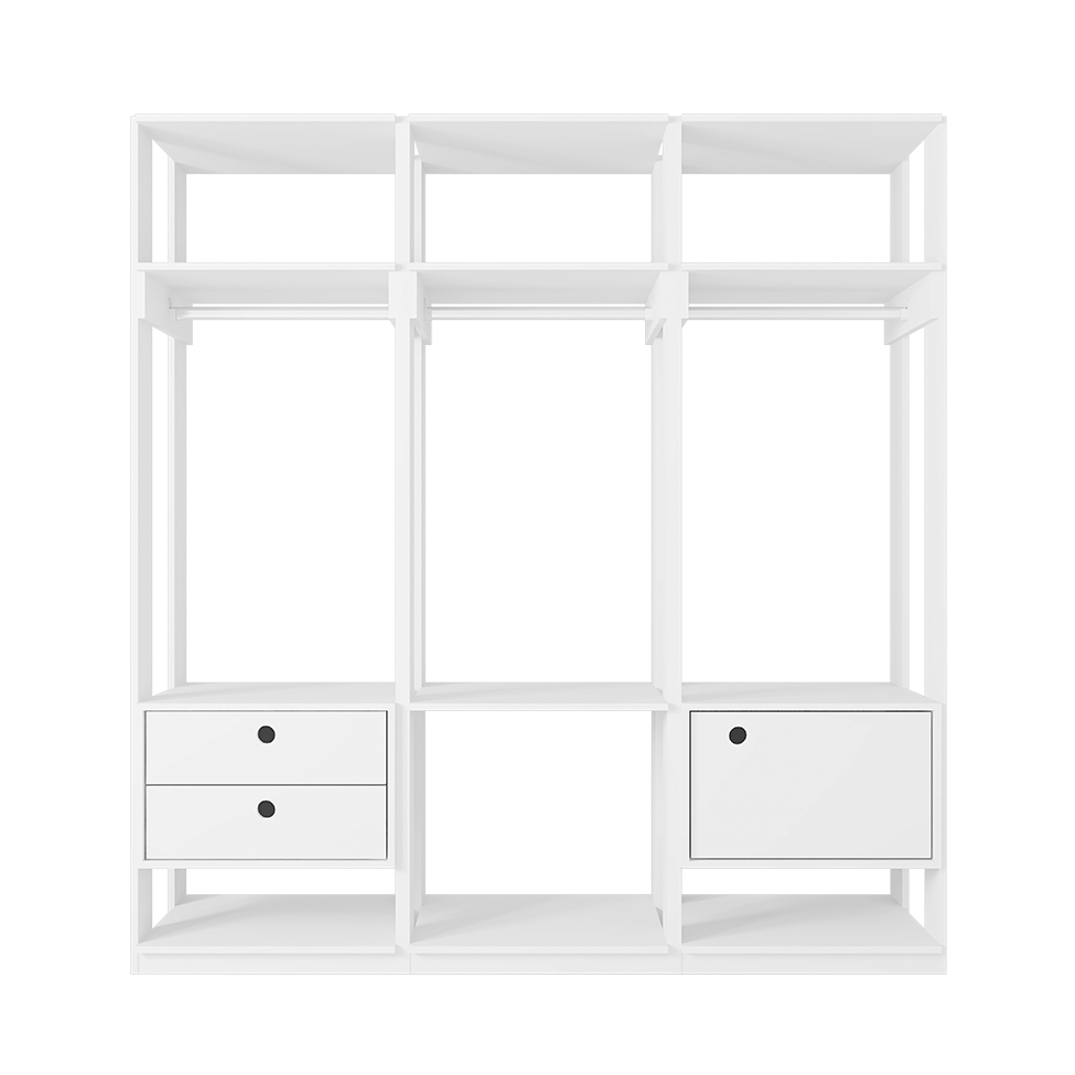 Guarda-Roupa Closet Modulado Titan 1 Porta 2 Gavetas Branco