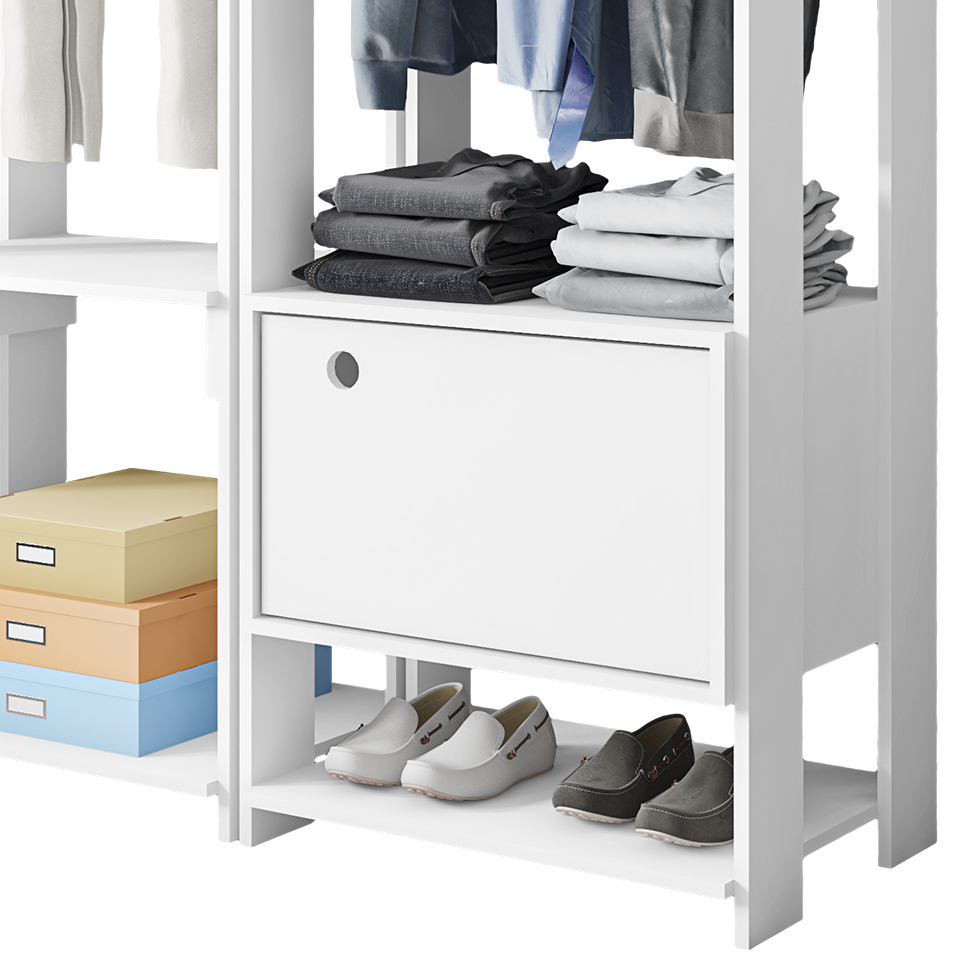 Guarda-Roupa Closet Modulado Titan 1 Porta 2 Gavetas Branco