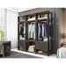 Guarda-Roupa Closet Modulado Titan 1 Porta 2 Gavetas Preto e Freijó