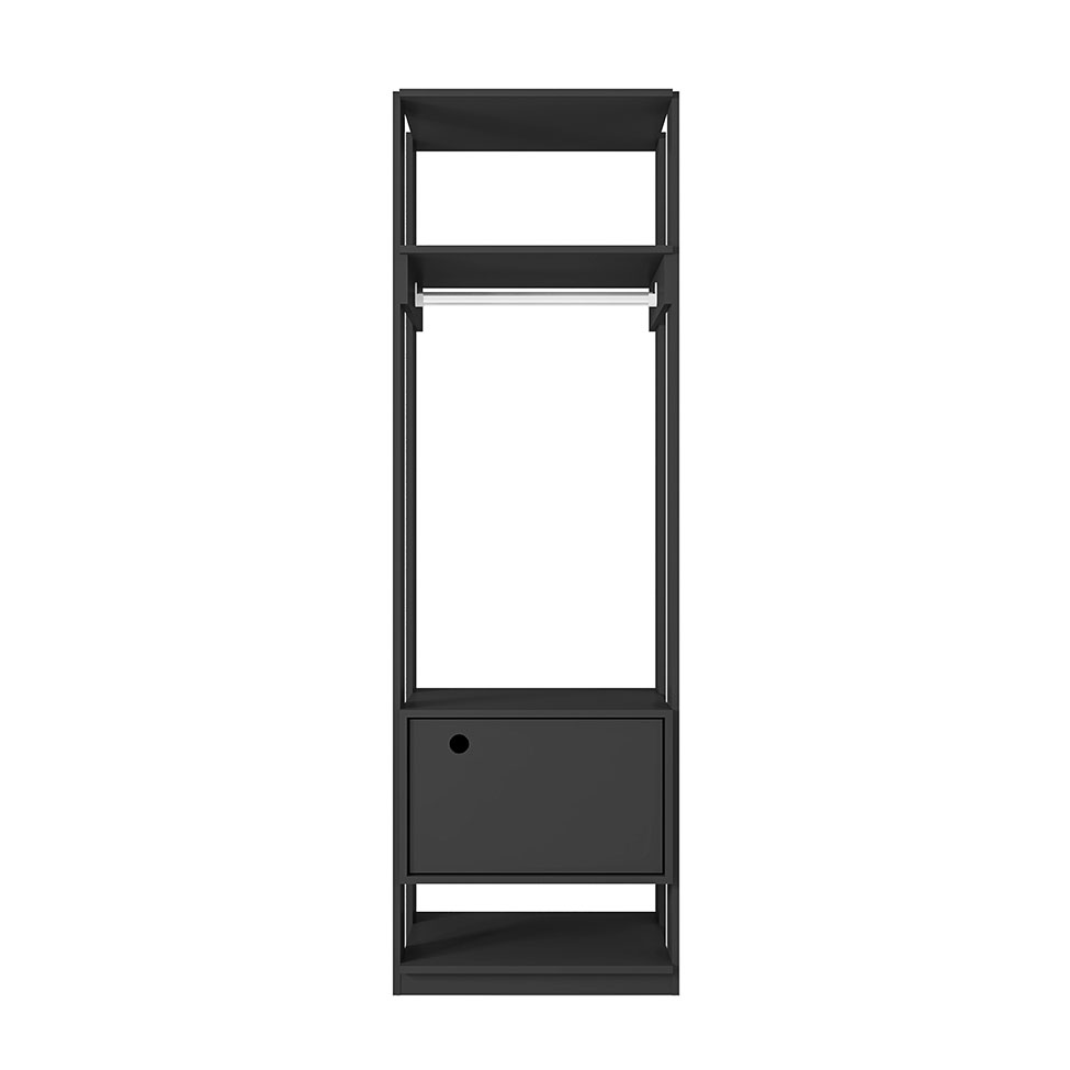Guarda-Roupa Closet Titan 1 Porta Preto
