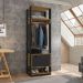 Guarda-Roupa Closet Titan 1 Porta Preto e Freijó