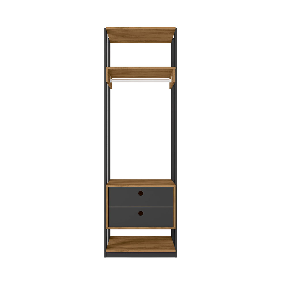 Guarda-Roupa Closet Titan 2 GV Preto e Freijó