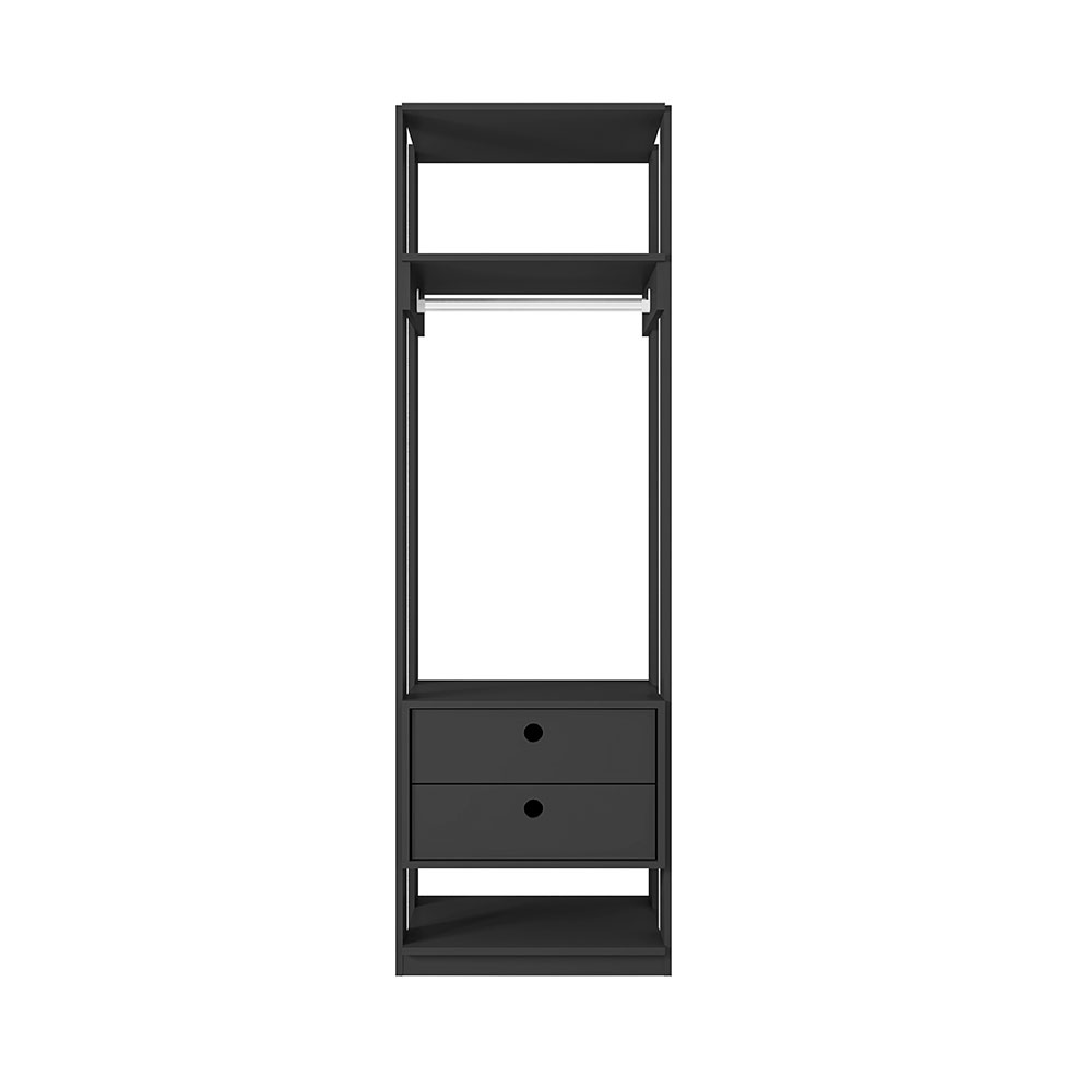 Guarda-Roupa Closet Titan 2 Gavetas Preto