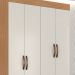 Guarda-Roupa Solteiro Grande 4 Portas 2 Gavetas e 4 Prateleiras Lisa MDP Nature/Off White