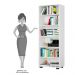 Kit 3 Estantes Livreiro Multifuncional 6 Prateleiras Office Branco - Móveis Leão