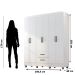 Kit Guarda-Roupa Casal 6 Portas com Cômoda 4 Gavetas Lisa Branco
