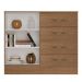 Kit Guarda-Roupa Casal 6 Portas com Cômoda Sapateira 4 Gavetas Lisa Carvalho Oak