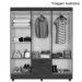 Kit Guarda-Roupa Casal 6 Portas com Cômoda Sapateira 4 Gavetas Lisa Nature/Off White