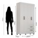 Kit Guarda-Roupa Solteiro 4 Portas com Cômoda Sapateira Lisa Branco