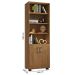 Kit Livreiro 2 Portas Pequenas Livreiro 5 Prateleiras Office Freijó