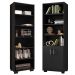 Kit Livreiro 2 Portas Pequenas Livreiro 5 Prateleiras Office Preto