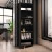 Kit Livreiro 2 Portas Pequenas Livreiro 5 Prateleiras Office Preto