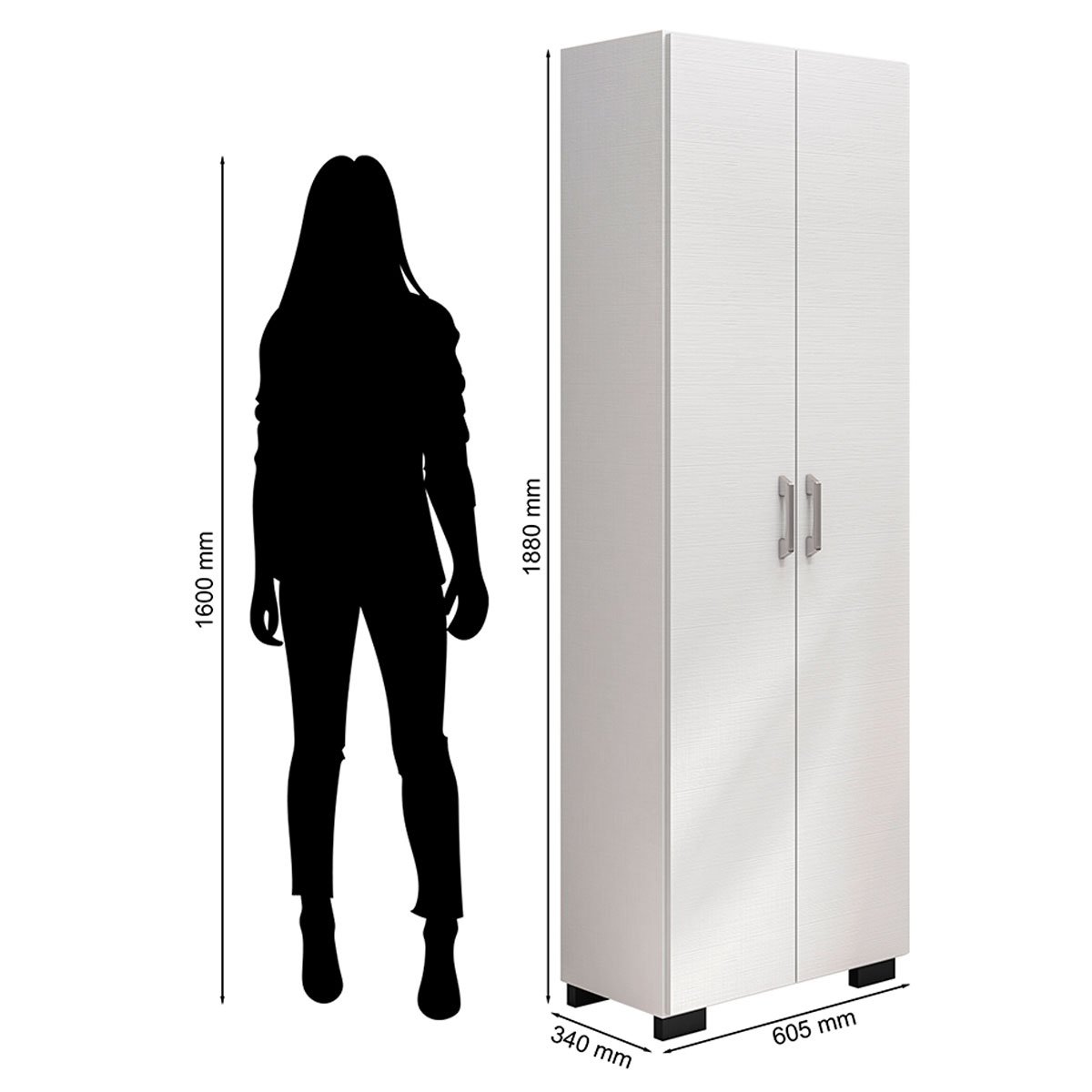 Livreiro 5 Prateleiras c/ Portas Grandes Office Branco