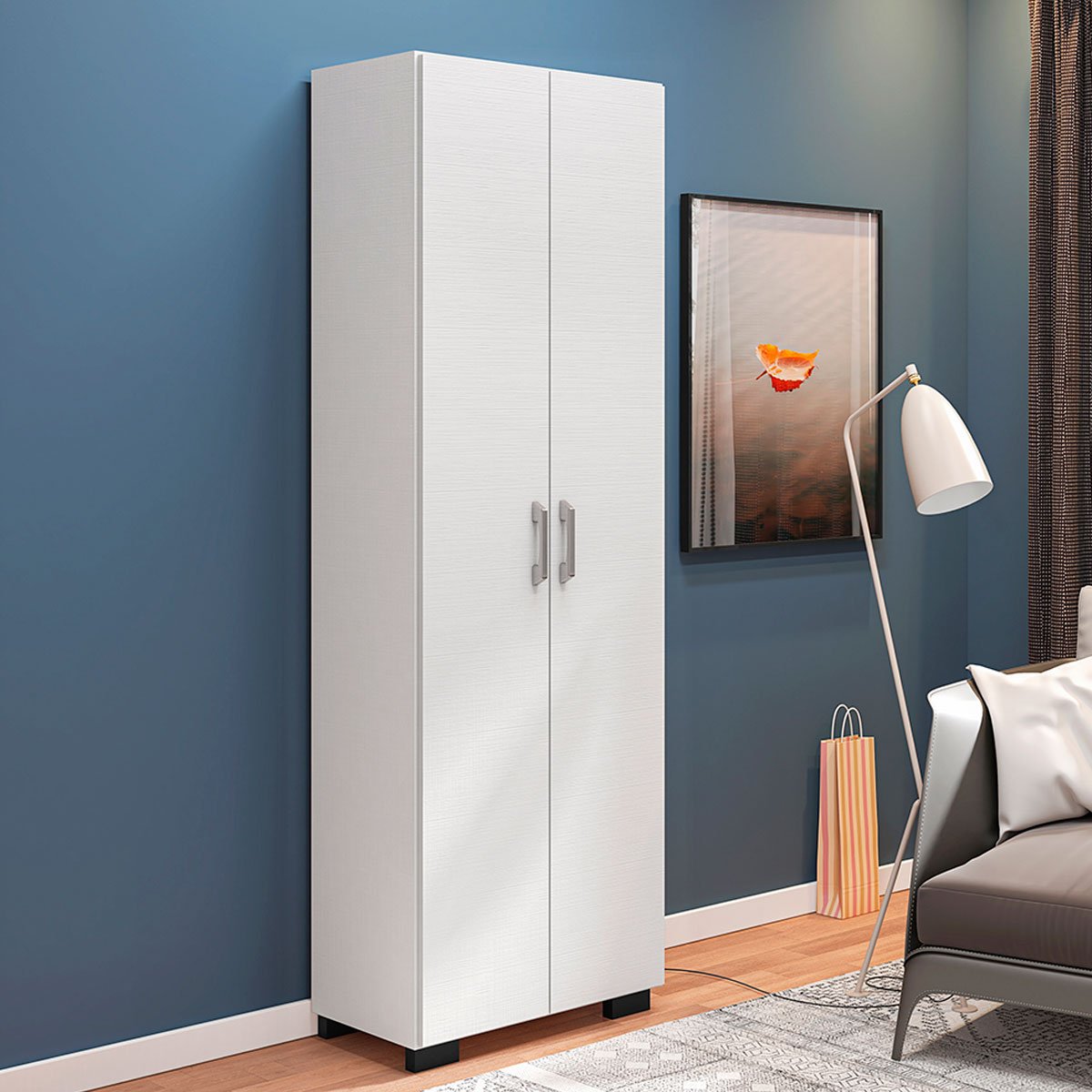 Livreiro 5 Prateleiras c/ Portas Grandes Office Branco
