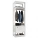 Módulo Guarda Roupa Closet 58cm Com 1 Porta Titan Branco Velluto - Móveis Leão