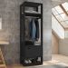 Módulo Guarda Roupa Closet 58cm Com 1 Porta Titan Preto Velluto - Móveis Leão