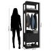 Módulo Guarda Roupa Closet 58cm Com 1 Porta Titan Preto Velluto - Móveis Leão